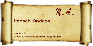 Mersch Andrea névjegykártya